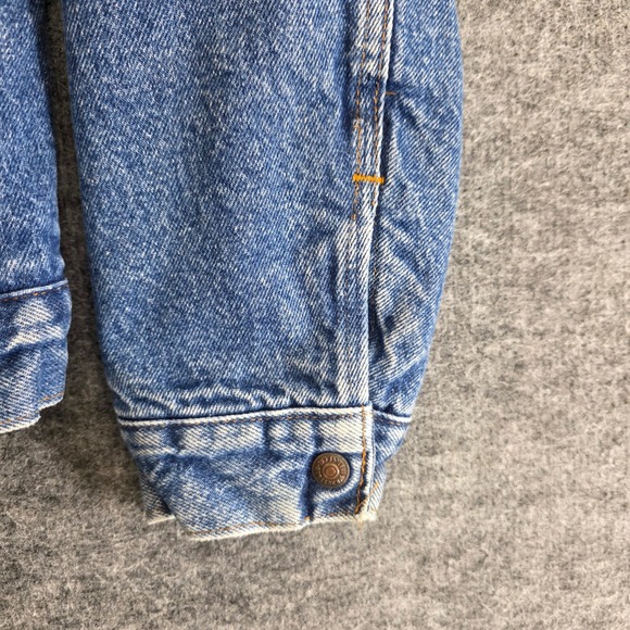 Vintage Levis Sherpa Lined Denim Trucker Jacket Mens 40R Blue Medium Wash 80s - Picture 5 of 15